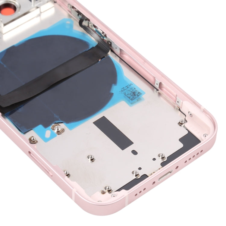 For iPhone 13 Battery Back Cover with Side Keys & Card Tray & Power + Volume Flex Cable & Wireless Charging Module(Pink) - Back Cover by PMC TechLife | Online Shopping South Africa | PMC TechLife | Buy Now Pay Later Mobicred