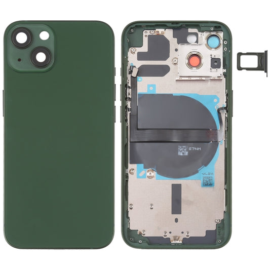 For iPhone 13 Battery Back Cover with Side Keys & Card Tray & Power + Volume Flex Cable & Wireless Charging Module(Green) - Back Cover by PMC Jewellery | Online Shopping South Africa | PMC Jewellery