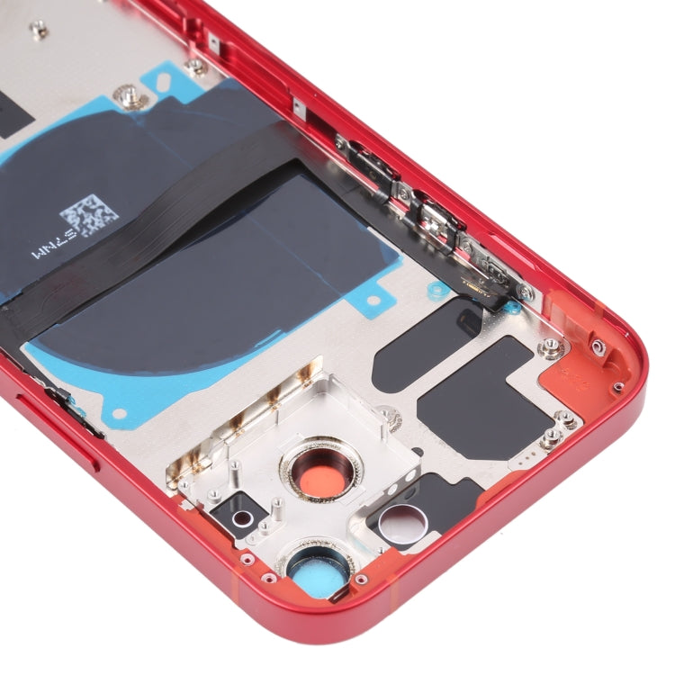 For iPhone 13 Battery Back Cover with Side Keys & Card Tray & Power + Volume Flex Cable & Wireless Charging Module(Red) - Back Cover by PMC TechLife | Online Shopping South Africa | PMC TechLife