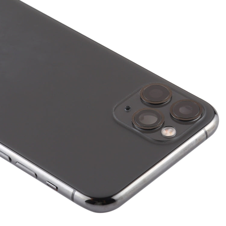 Battery Back Cover (with Side Keys & Card Tray & Power + Volume Flex Cable & Wireless Charging Module) for iPhone 11 Pro(Black) - Back Cover by PMC TechLife | Online Shopping South Africa | PMC TechLife