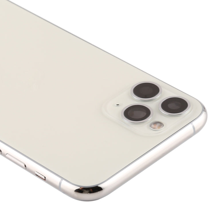 Battery Back Cover (with Side Keys & Card Tray & Power + Volume Flex Cable & Wireless Charging Module) for iPhone 11 Pro(Silver) - Back Cover by PMC TechLife | Online Shopping South Africa | PMC TechLife | Buy Now Pay Later Mobicred
