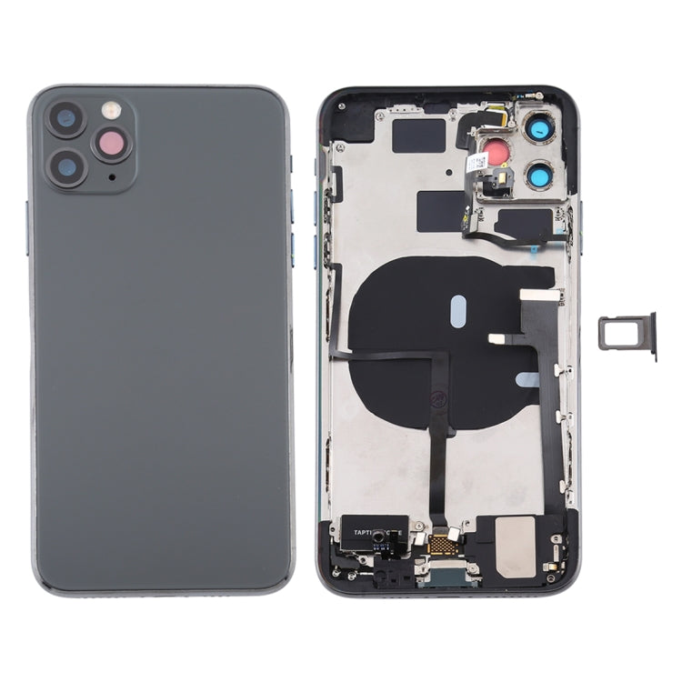 Battery Back Cover Assembly (with Side Keys & Power Button + Volume Button Flex Cable & Wireless Charging Module & Motor & Charging Port & Speaker Ringer Buzzer & Card Tray & Camera Lens Cover) for iPhone 11 Pro(Grey) - free shipping - PMC TechLife - Order now!