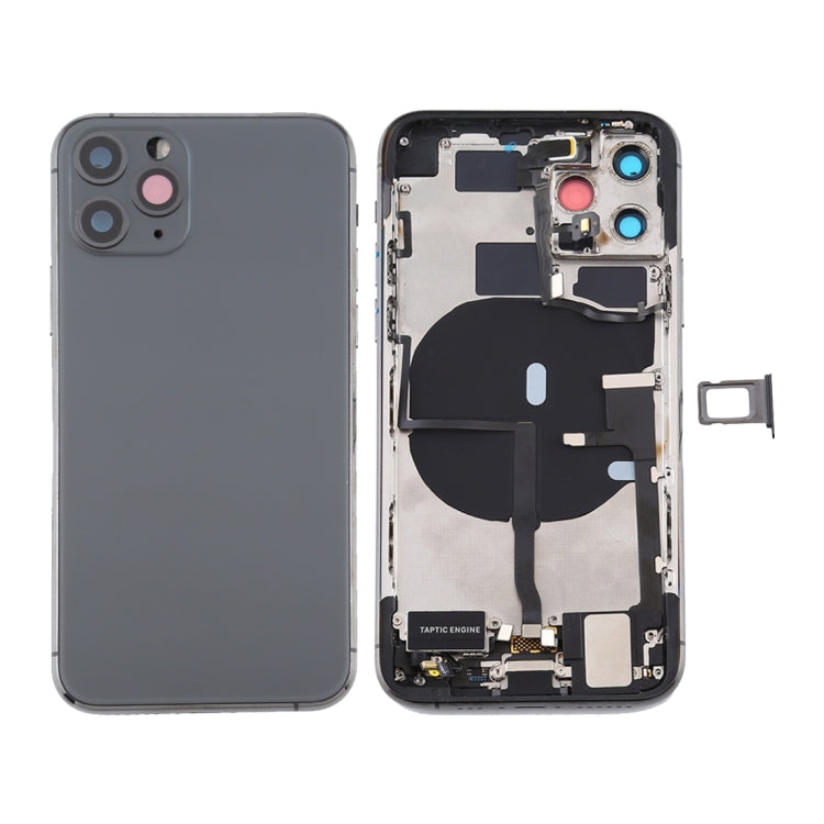 Battery Back Cover Assembly (with Side Keys & Power Button + Volume Button Flex Cable & Wireless Charging Module & Motor & Charging Port & Speaker Ringer Buzzer & Card Tray & Camera Lens Cover) for iPhone 11 Pro Max(Grey) - Back Cover by PMC TechLife | Online Shopping South Africa | PMC TechLife