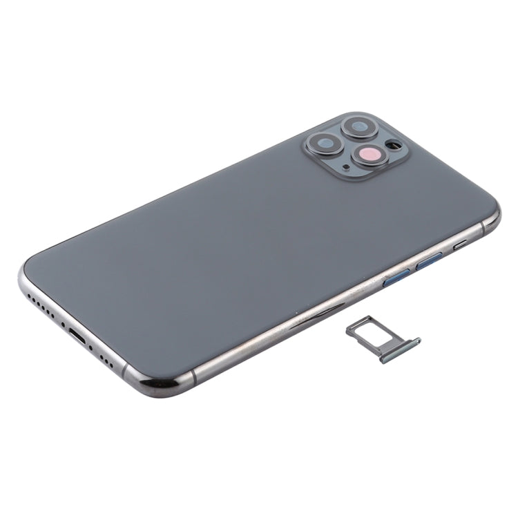 Battery Back Cover Assembly (with Side Keys & Power Button + Volume Button Flex Cable & Wireless Charging Module & Motor & Charging Port & Speaker Ringer Buzzer & Card Tray & Camera Lens Cover) for iPhone 11 Pro Max(Grey) - Back Cover by PMC TechLife | Online Shopping South Africa | PMC TechLife
