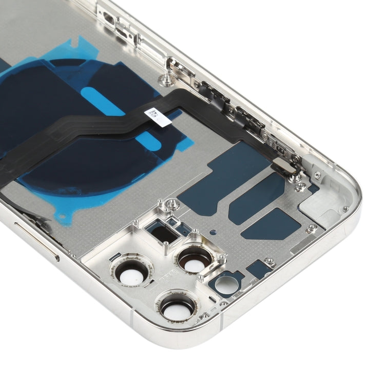 Battery Back Cover (with Side Keys & Card Tray & Power + Volume Flex Cable & Wireless Charging Module) for iPhone 12 Pro Max(White) - Back Cover by PMC TechLife | Online Shopping South Africa | PMC TechLife