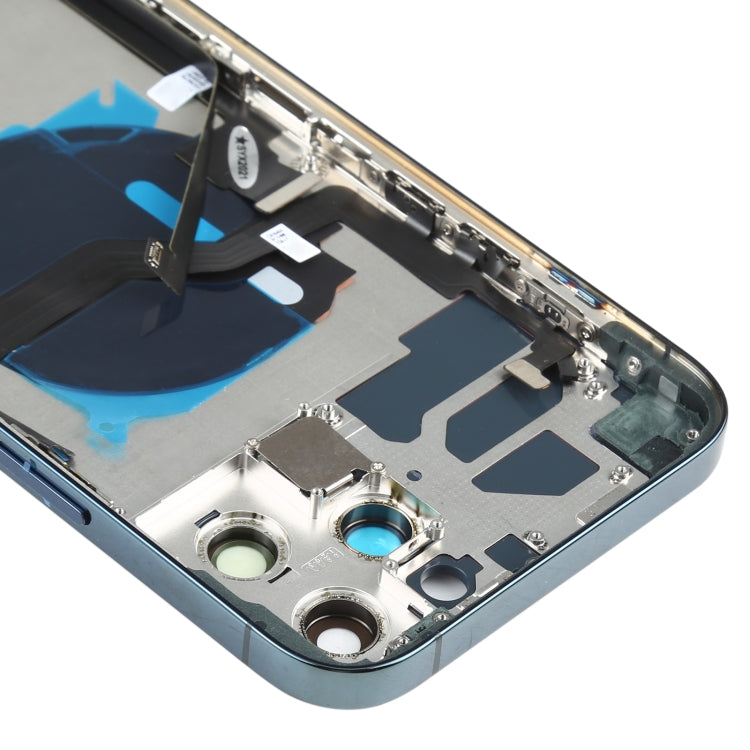 Battery Back Cover Assembly (with Side Keys & Speaker Ringer Buzzer & Motor & Camera Lens & Card Tray & Power Button + Volume Button + Charging Port & Wireless Charging Module) for iPhone 12 Pro Max(Blue) - Back Cover by PMC TechLife | Online Shopping South Africa | PMC TechLife | Buy Now Pay Later Mobicred