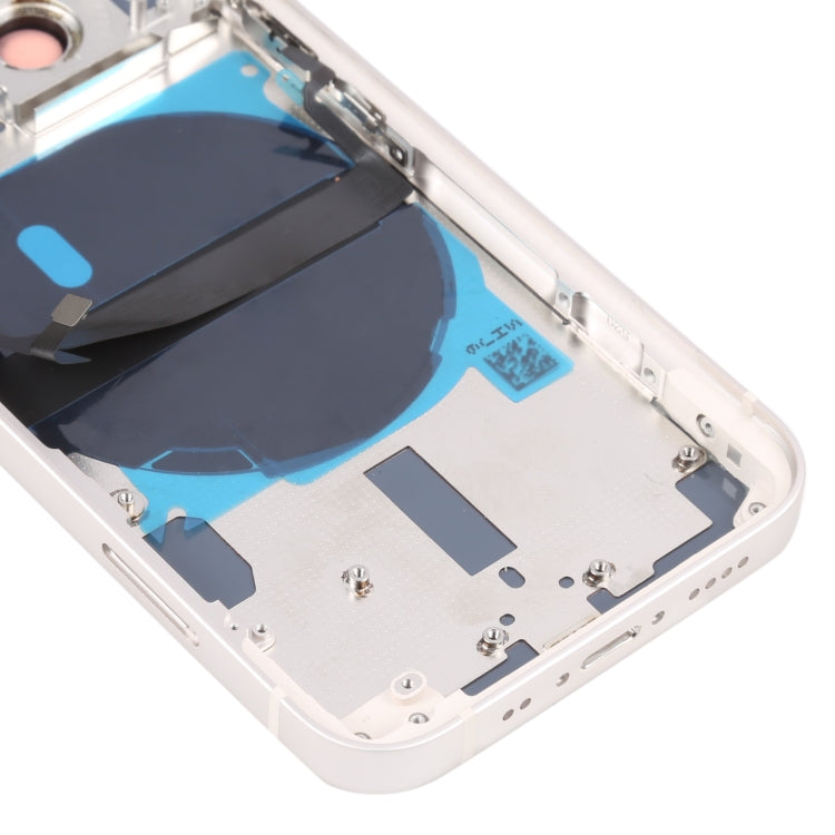 For iPhone 13 mini Battery Back Cover with Side Keys & Card Tray & Power + Volume Flex Cable & Wireless Charging Module(White) - Back Cover by PMC TechLife | Online Shopping South Africa | PMC TechLife