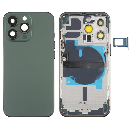 For iPhone 13 Pro Battery Back Cover with Side Keys & Card Tray & Power + Volume Flex Cable & Wireless Charging Module(Green) - Back Cover by PMC Jewellery | Online Shopping South Africa | PMC Jewellery