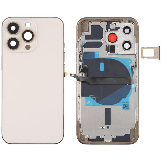 For iPhone 13 Pro Battery Back Cover with Side Keys & Card Tray & Power + Volume Flex Cable & Wireless Charging Module(Gold) - Back Cover by PMC Jewellery | Online Shopping South Africa | PMC Jewellery