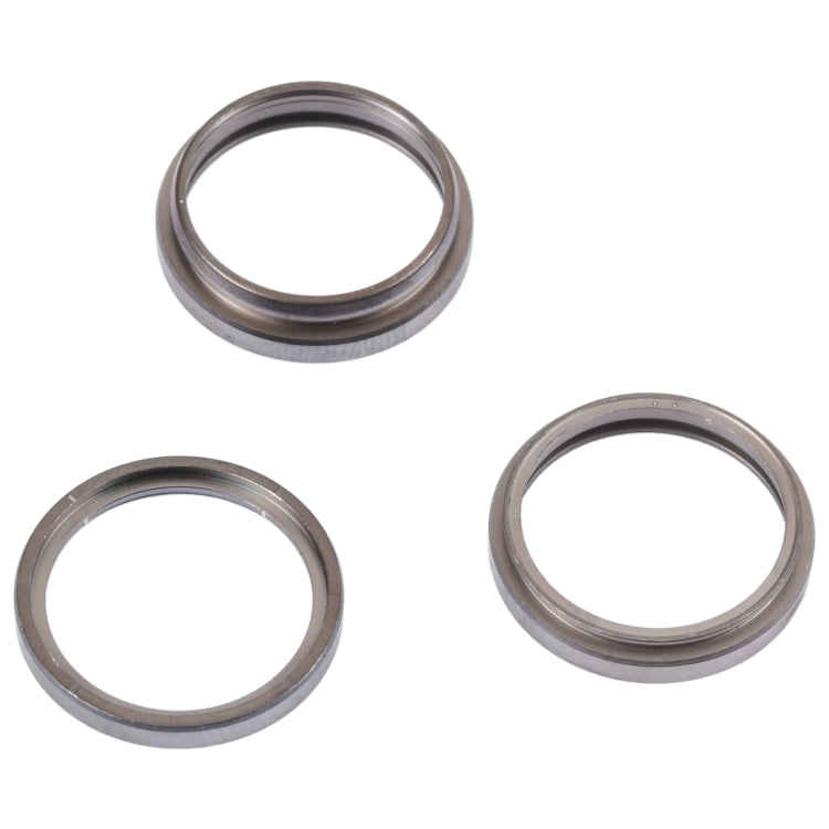 For iPhone 14 Pro Max 3PCS Rear Camera Glass Lens Metal Outside Protector Hoop Ring(Grey) -  by PMC Jewellery | Online Shopping South Africa | PMC Jewellery