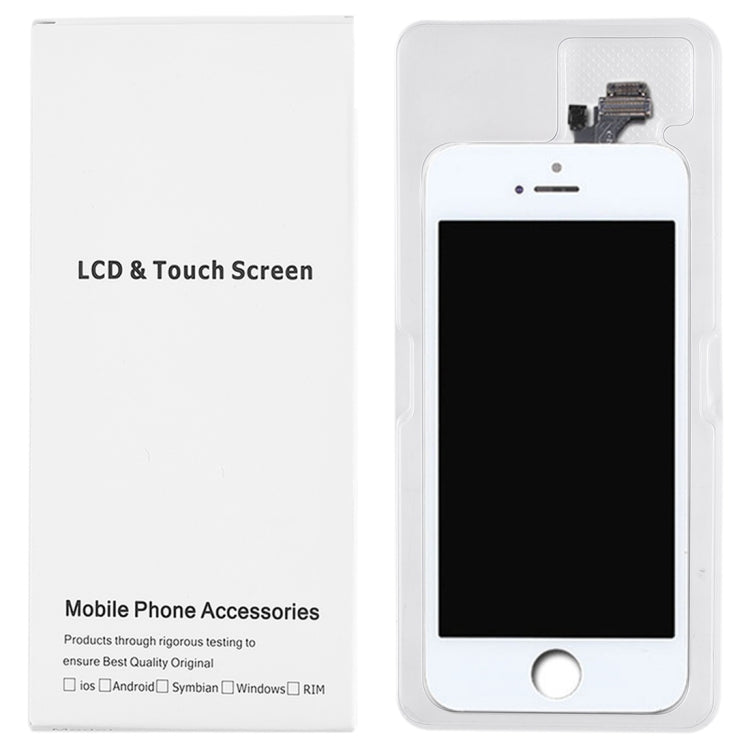 50 PCS Cardboard Packaging White Box for iPhone 5 LCD Screen and Digitizer Full Assembly - iPhone 5 Parts by PMC Jewellery | Online Shopping South Africa | PMC Jewellery