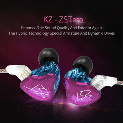 KZ ZST Circle Iron In-ear Mega Bass MP3 Dual Unit Earphone without Microphone (Carbon Fiber Black) - In Ear Wired Earphone by KZ | Online Shopping South Africa | PMC Jewellery