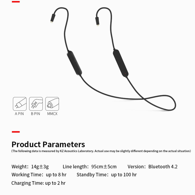 KZ Waterproof High Fidelity Bluetooth Upgrade Cable for KZ ZST / ZS10 / ES4 / ES3 / ZSR Earphones(Black) - Cable & Splitter by KZ | Online Shopping South Africa | PMC TechLife | Buy Now Pay Later Mobicred