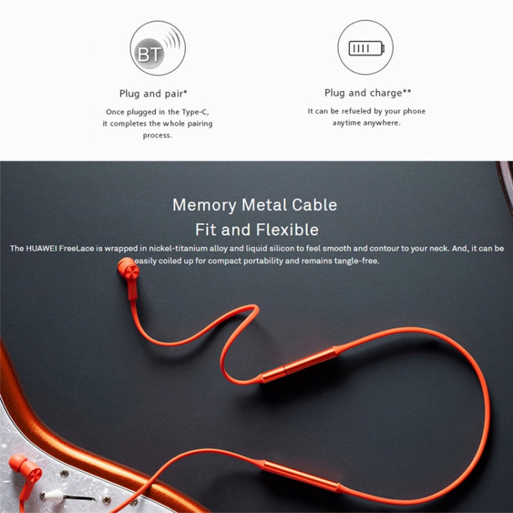 Original Huawei FreeLace CM70-C Bluetooth 5.0 Waterproof Hanging Neck Sports In-ear Bluetooth Headset(Orange) - Neck-mounted Earphone by Huawei | Online Shopping South Africa | PMC Jewellery