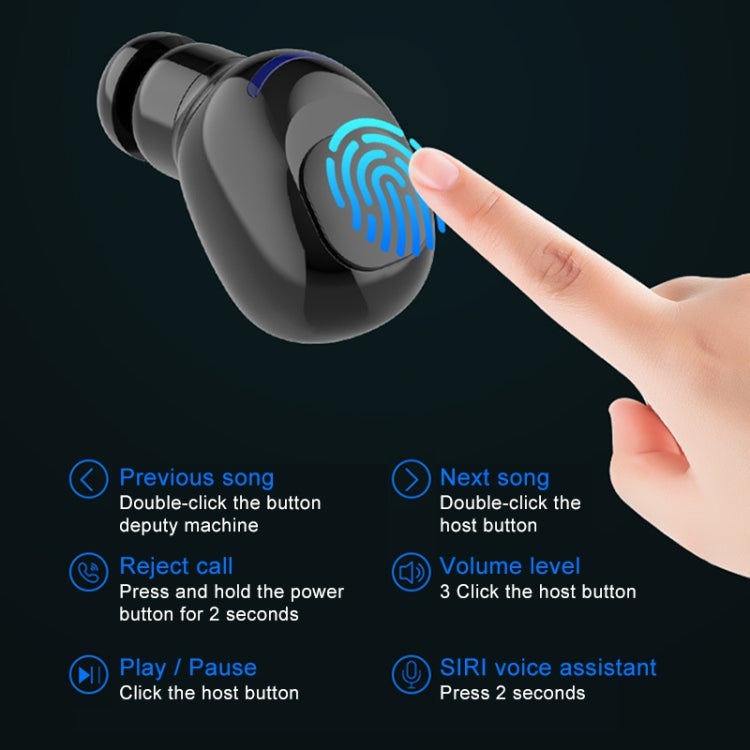 W12 IPX6 Waterproof Bluetooth 5.0 Touch Wireless Bluetooth Earphone with Charging Box, Support Power Digital Display & Breathing Light Bar & HD Call & Power Bank (Black) - Bluetooth Earphone by PMC TechLife | Online Shopping South Africa | PMC TechLife