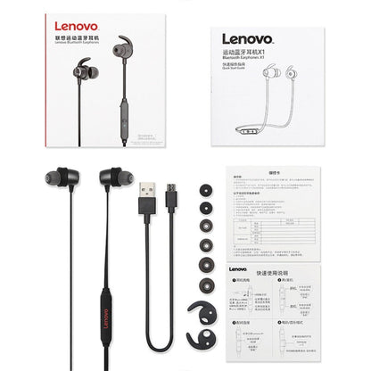 Original Lenovo X1 Magnetic In-Ear Wireless Sports Bluetooth 5.0 Earphone(Red) - Neck-mounted Earphone by Lenovo | Online Shopping South Africa | PMC Jewellery