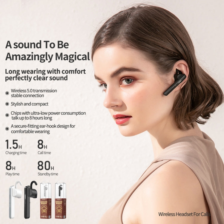 REMAX RB-T35 Single Bluetooth 5.0 Wireless Bluetooth Earphone, Support Call & Voice Assistant (White) - Bluetooth Earphone by REMAX | Online Shopping South Africa | PMC Jewellery