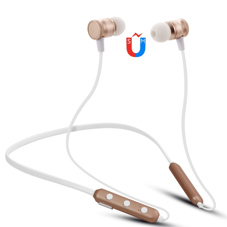BT-890 Bluetooth 4.2 Hanging Neck Design Bluetooth Headset, Support Music Play & Switching & Volume Control & Answer(Gold) - Neck-mounted Earphone by PMC TechLife | Online Shopping South Africa | PMC TechLife