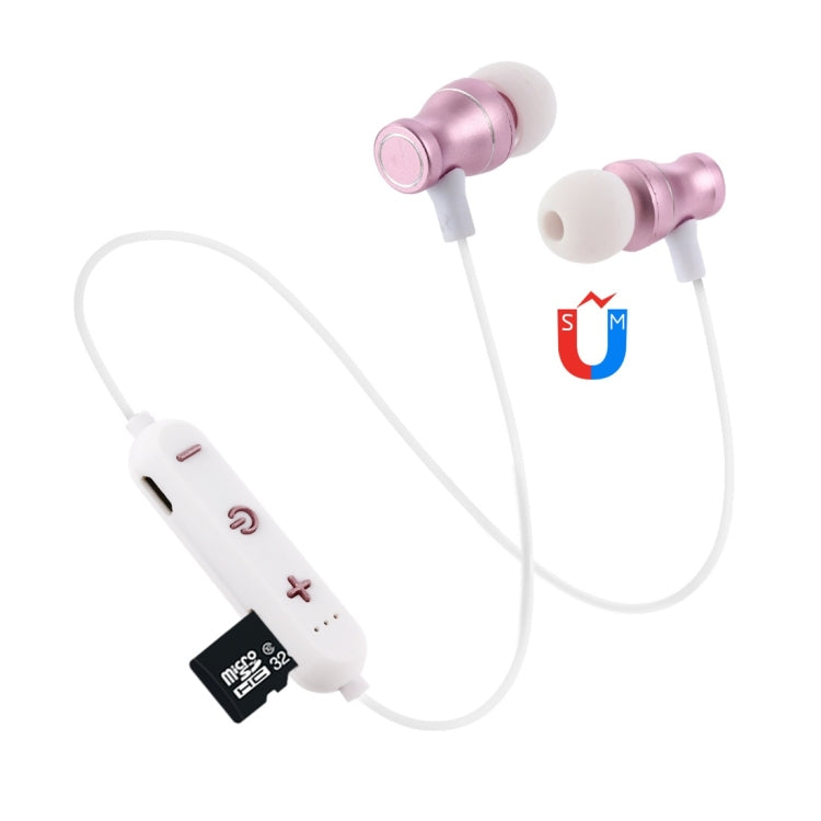 F11 Bluetooth 4.2 Hanging Neck Design Bluetooth Headset, Support Music Play & Switching & Volume Control & Answer(Rose Gold) - Neck-mounted Earphone by PMC TechLife | Online Shopping South Africa | PMC TechLife