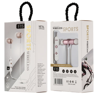F15 Bluetooth 4.2 Hanging Neck Design Bluetooth Headset, Support Music Play & Switching & Volume Control & Answer(Rose Gold) - Neck-mounted Earphone by PMC Jewellery | Online Shopping South Africa | PMC Jewellery