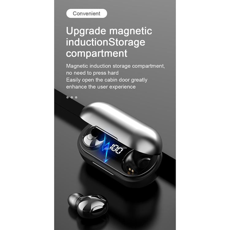 T8 TWS Intelligent Noise Cancelling IPX6 Waterproof Bluetooth Earphone with Magnetic Charging Box & Digital Display, Support Automatic Pairing & HD Call & Voice Assistant(Black) - TWS Earphone by PMC Jewellery | Online Shopping South Africa | PMC Jewellery