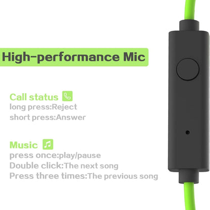 Mucro ML233 Foldable Wired Running Sports Headphones Night Neckband In-Ear Stereo Earphones, Cable Length: 1.2m(Green) - Sport Earphone by Mucro | Online Shopping South Africa | PMC Jewellery