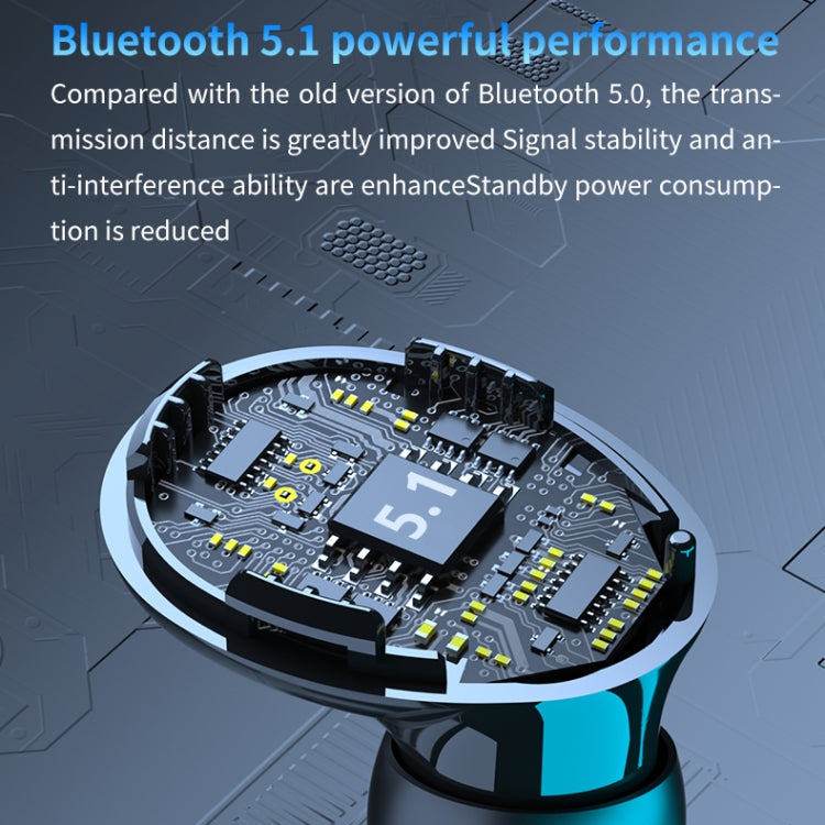 M10 Bluetooth 5.1 TWS Digital Display Wireless Bluetooth Earphone with Charging Box, Support Touch & Siri & Battery Display(Black) - TWS Earphone by PMC TechLife | Online Shopping South Africa | PMC TechLife