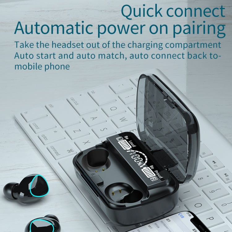 M10 Bluetooth 5.1 TWS Digital Display Wireless Bluetooth Earphone with Charging Box, Support Touch & Siri & Battery Display(Black) - TWS Earphone by PMC TechLife | Online Shopping South Africa | PMC TechLife