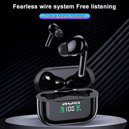 awei T29P Bluetooth V5.0 LED Digital Display Ture Wireless Sports IPX4 Waterproof TWS Headset with Charging Case - TWS Earphone by awei | Online Shopping South Africa | PMC Jewellery