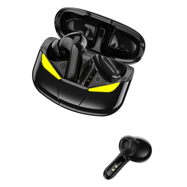 awei T35 Bluetooth V5.0 Ture Wireless Sports Game Dual Mode IPX5 Waterproof TWS Headset with Charging Case (Black) - TWS Earphone by awei | Online Shopping South Africa | PMC Jewellery