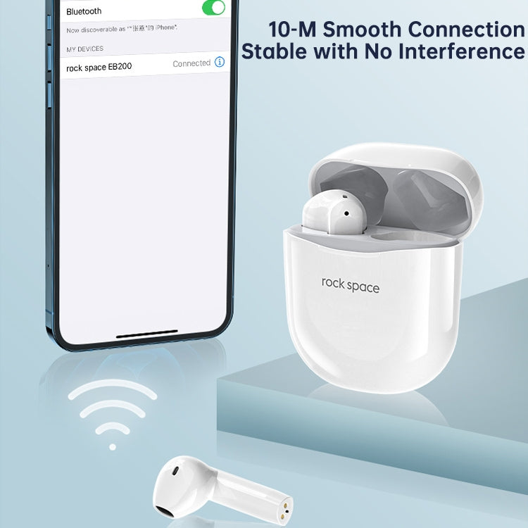 ROCK SPACE EB200 TWS Bluetooth Earphone with Charging Box, Support Touch & Automatic Pairing & Single and Double Earphone Switching & Call - Bluetooth Earphone by ROCK | Online Shopping South Africa | PMC Jewellery