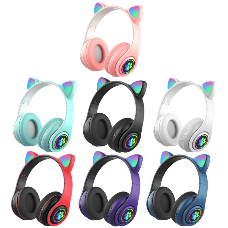 B39 Cat Ear Design LED Gradient Light Wireless Bluetooth Headset(Pink) - Multimedia Headset by PMC TechLife | Online Shopping South Africa | PMC TechLife