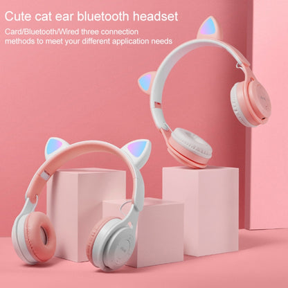 M6 Luminous Cat Ears Two-color Foldable Bluetooth Headset with 3.5mm Jack & TF Card Slot(Pink) - Headset & Headphone by PMC Jewellery | Online Shopping South Africa | PMC Jewellery