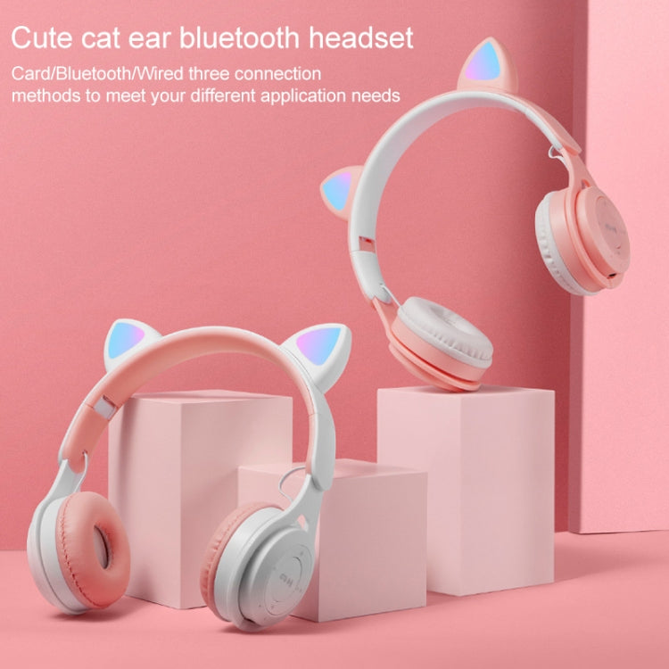 M6 Luminous Cat Ears Pure-color Foldable Bluetooth Headset with 3.5mm Jack & TF Card Slot (Black) - Headset & Headphone by PMC Jewellery | Online Shopping South Africa | PMC Jewellery