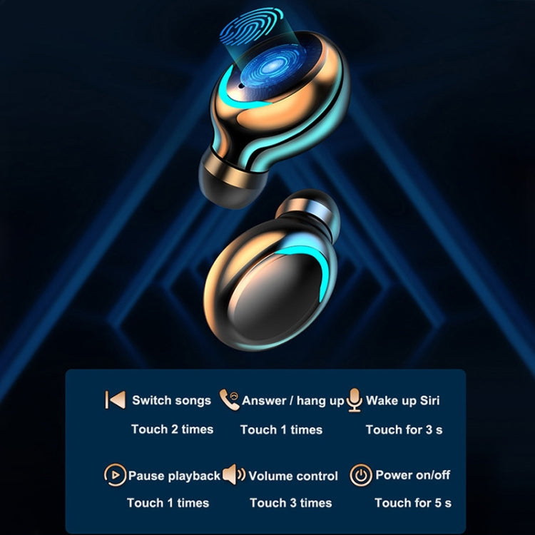 F9-5C Macaron Series Four-bar Breathing Light + Digital Display Noise Reduction Bluetooth Earphone (Yellow) - Bluetooth Earphone by PMC TechLife | Online Shopping South Africa | PMC TechLife