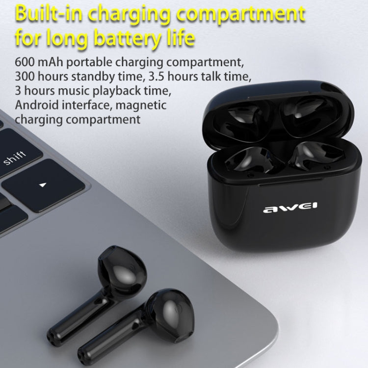 awei T26 TWS Bluetooth V5.0 Ture Wireless Sports Headset with Charging Case(Black) - TWS Earphone by awei | Online Shopping South Africa | PMC Jewellery