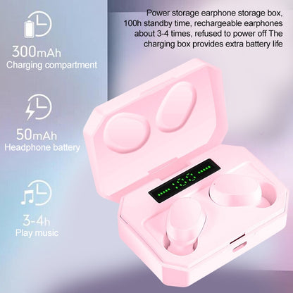 DT-14 Wireless Two Ear Bluetooth Headset Supports Touch & Smart Magnetic Charging & Power On Automatic Pairing(Pink) - Bluetooth Earphone by PMC Jewellery | Online Shopping South Africa | PMC Jewellery