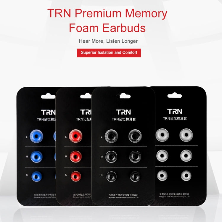 TRN Earphone Silicone Memory Foam Earplug(Black) - Anti-dust & Ear Caps by TRN | Online Shopping South Africa | PMC TechLife | Buy Now Pay Later Mobicred