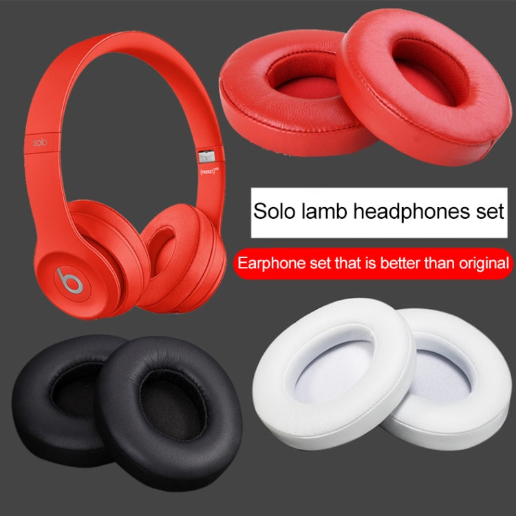 1 Pair Leather Headphone Protective Case for Beats Solo2.0 / Solo3.0, Wired Version(White) - Earmuff & Pad by PMC Jewellery | Online Shopping South Africa | PMC Jewellery