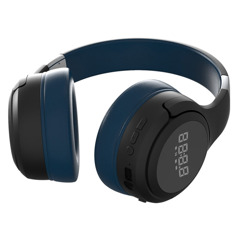 ZEALOT B28 Folding Headband Bluetooth Stereo Music Headset with Display (Black Blue) - Headset & Headphone by ZEALOT | Online Shopping South Africa | PMC Jewellery