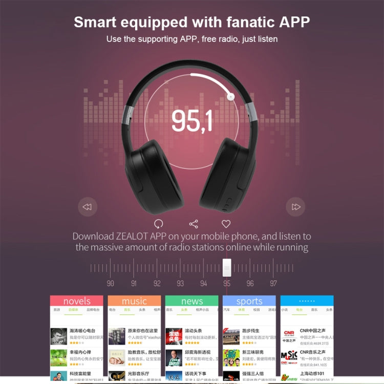 ZEALOT B28 Folding Headband Bluetooth Stereo Music Headset with Display (Black Blue) - free shipping - PMC TechLife - Order now!