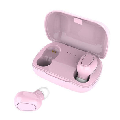 L21 9D Sound Effect Bluetooth 5.0 Wireless Bluetooth Earphone with Charging Box, Support for HD Calls (Pink) - Bluetooth Earphone by PMC Jewellery | Online Shopping South Africa | PMC Jewellery