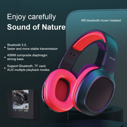 WK M8 Bluetooth 5.0 Fashion Design Music Bluetooth Headphone, Support TF Card (Black) - Headset & Headphone by WK | Online Shopping South Africa | PMC Jewellery