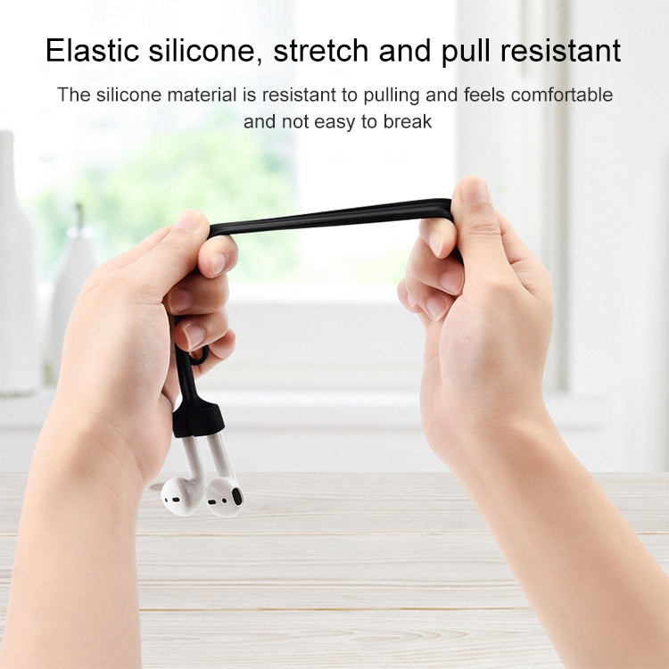 Wireless Bluetooth Headset Anti-lost Rope Magnetic Silicone Lanyard for Apple AirPods 1 / 2(Black) - Anti-lost & Holder by PMC TechLife | Online Shopping South Africa | PMC TechLife