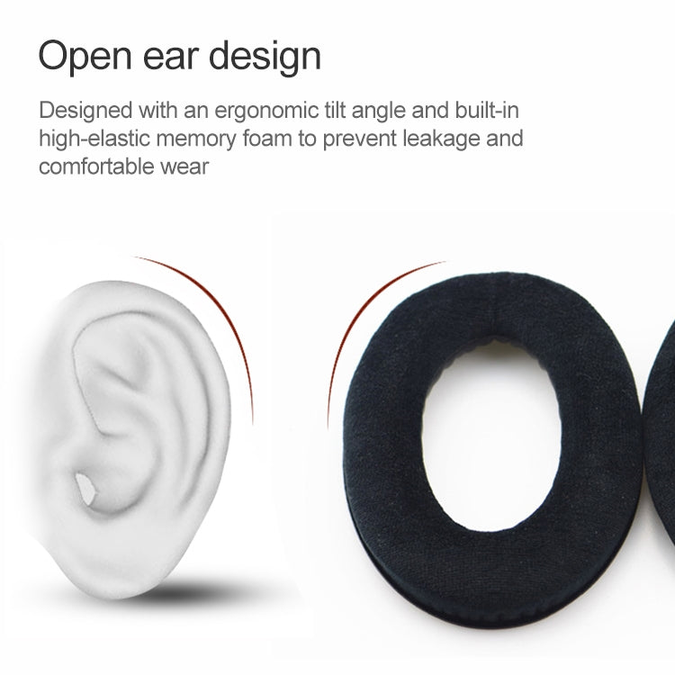 2 PCS For Sennheiser HD515 / HD555 / HD595 / HD598 / HD558 / PC360 Flannel Earphone Cushion Cover Earmuffs Replacement Earpads with Tone Tuning Cotton(Black) - Earmuff & Pad by PMC TechLife | Online Shopping South Africa | PMC TechLife