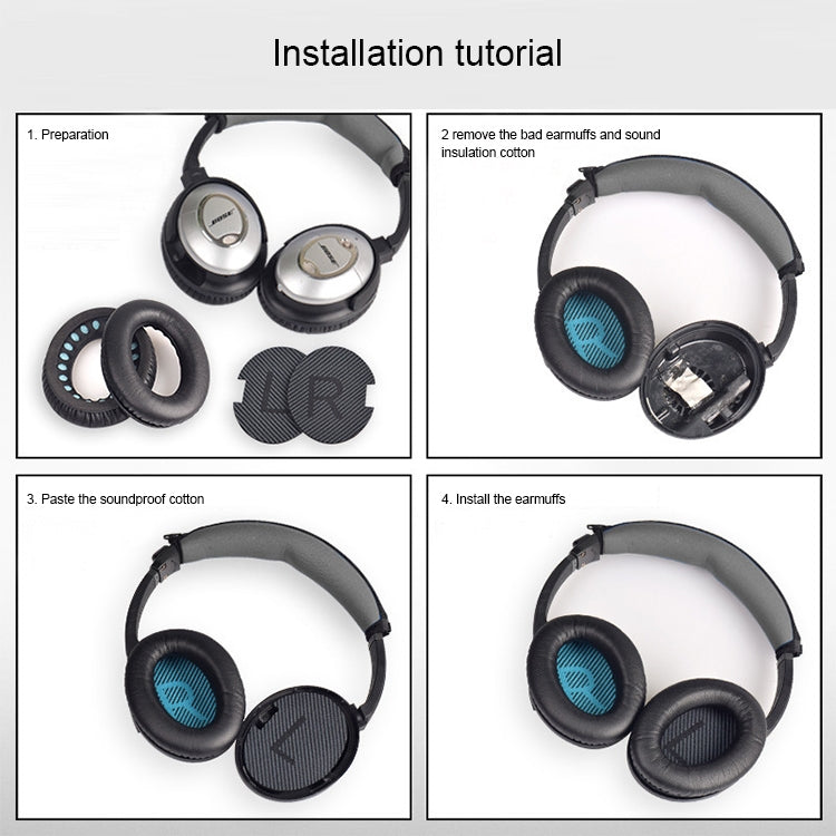 1 Pair Soft Earmuff Headphone Jacket with Common Cotton for BOSE QC2 / QC15 / AE2 / QC25(Gold) - Earmuff & Pad by PMC TechLife | Online Shopping South Africa | PMC TechLife