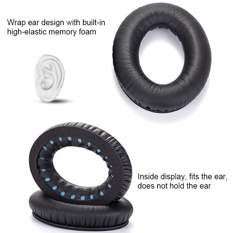 1 Pair Soft Earmuff Headphone Jacket with LR Cotton for BOSE QC2 / QC15 / AE2 / QC25 / QC35(Black Brown) - Earmuff & Pad by PMC TechLife | Online Shopping South Africa | PMC TechLife