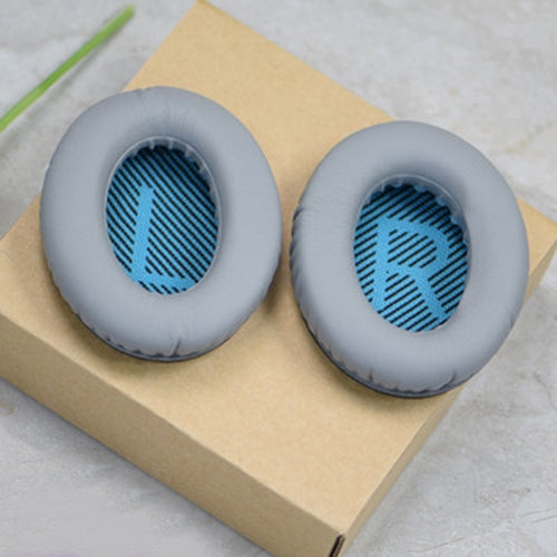 1 Pair Soft Earmuff Headphone Jacket with LR Cotton for BOSE QC2 / QC15 / AE2 / QC25 / QC35(Grey+Blue) - Earmuff & Pad by PMC TechLife | Online Shopping South Africa | PMC TechLife | Buy Now Pay Later Mobicred