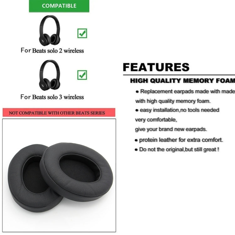 1 Pair Soft Sponge Earmuff Headphone Jacket for Beats Studio 2.0(Black) - Earmuff & Pad by PMC TechLife | Online Shopping South Africa | PMC TechLife
