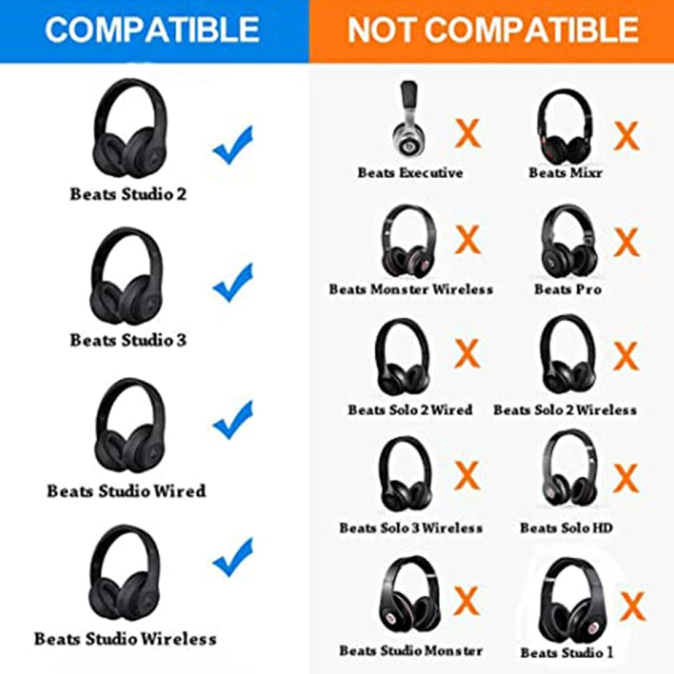 1 Pair Soft Sponge Earmuff Headphone Jacket for Beats Studio 2.0(Blue) - Earmuff & Pad by PMC Jewellery | Online Shopping South Africa | PMC Jewellery